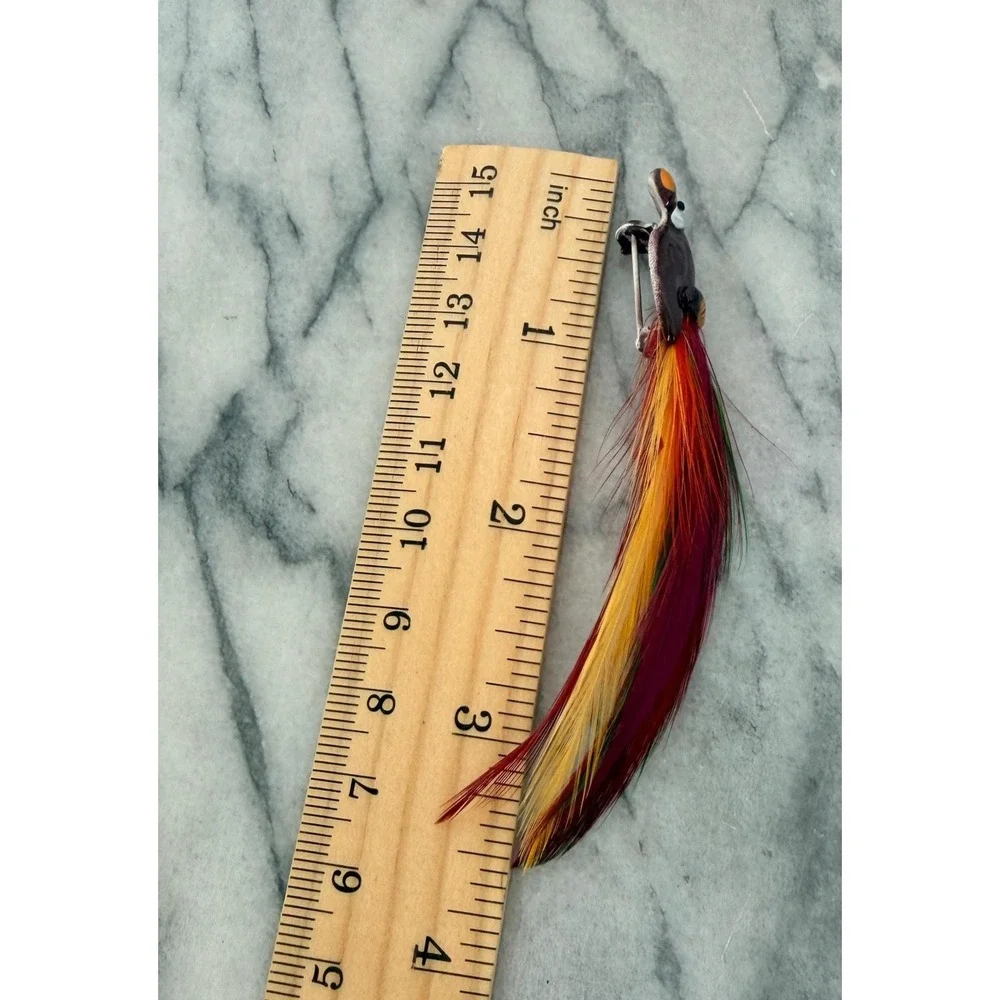 Vintage Enamel Mexican Feather Bird Brooch - Hand Painted Mid Century Parrot Pin